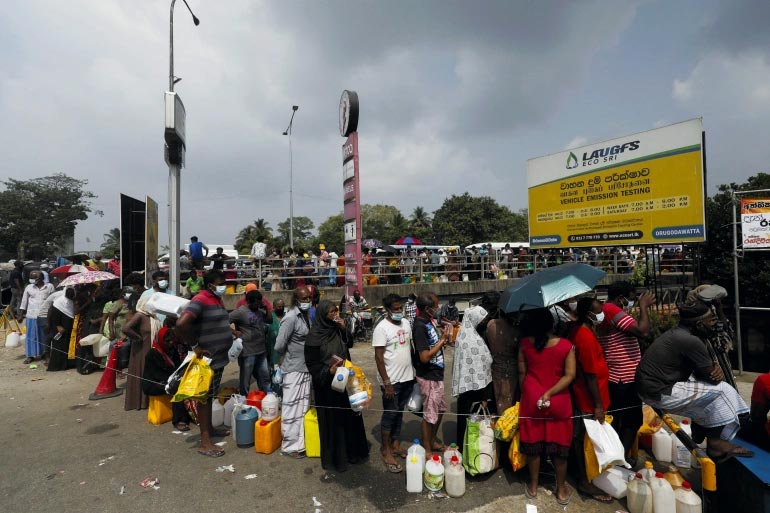 Petrol Line in Sri Lanka