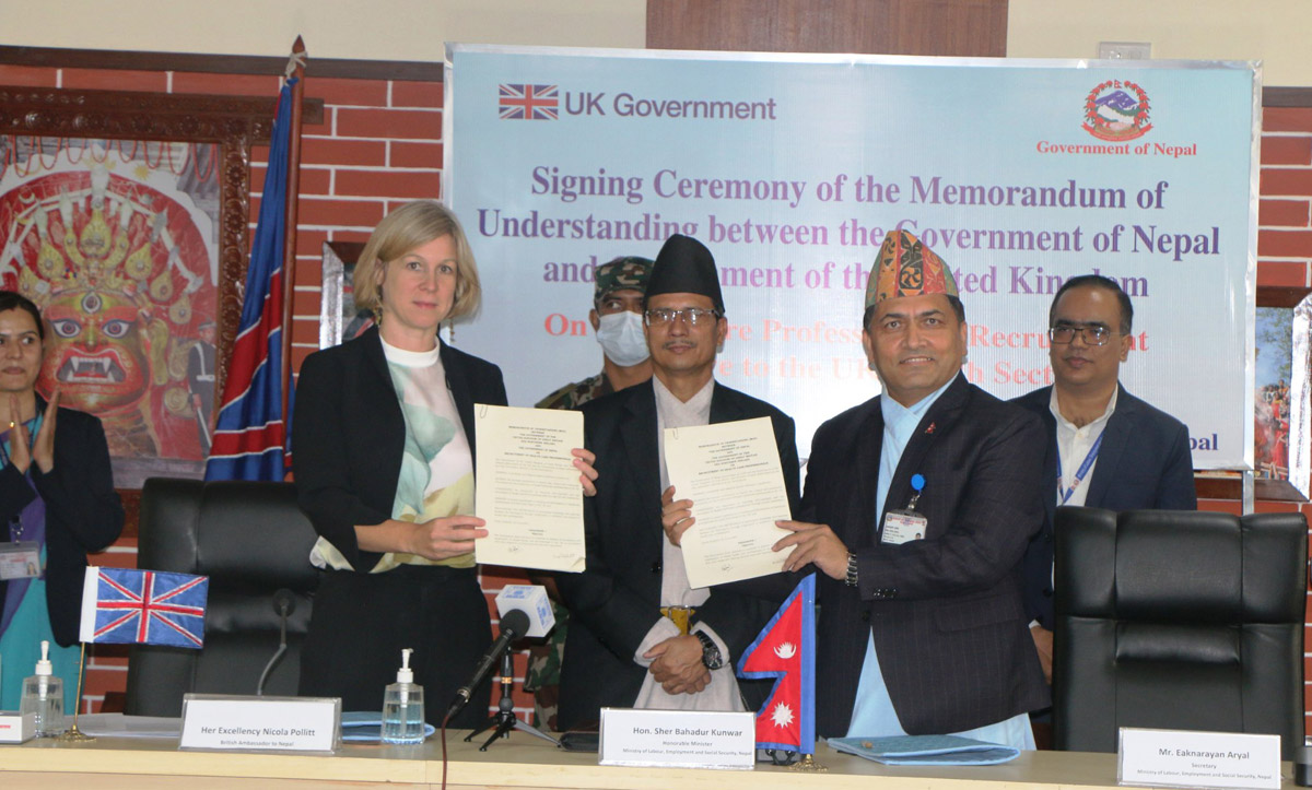Govt of Nepal and UK Signed Bilateral Labor Agreement to Send Healthcare Workers Nurse in UK