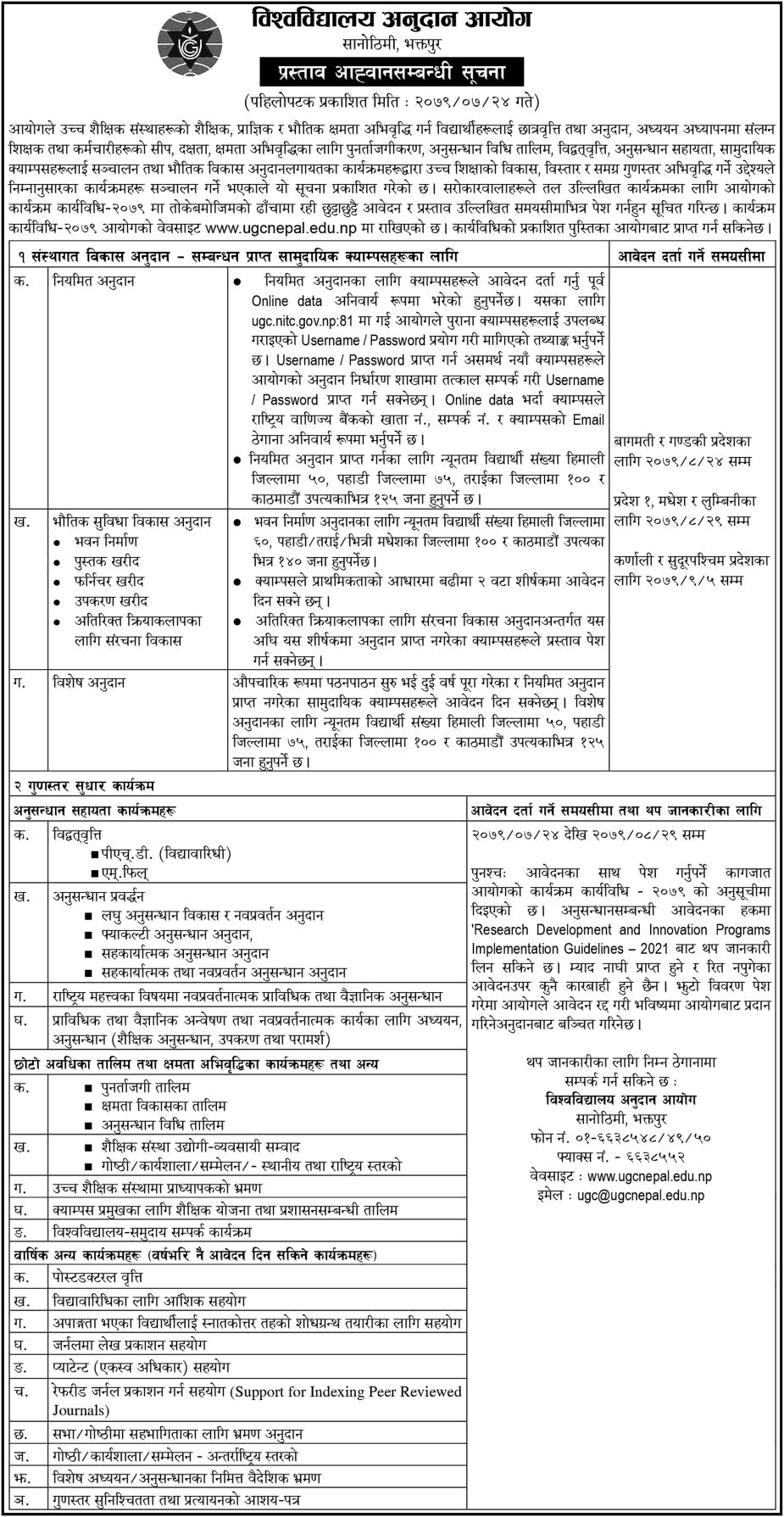 ugc nepal research proposal format