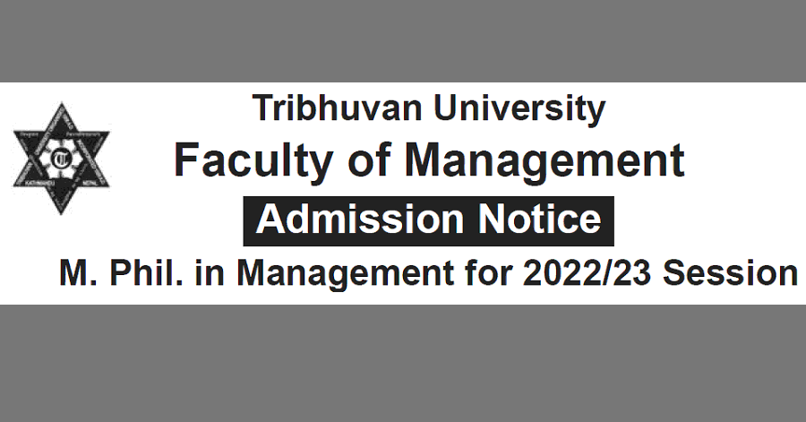M. Phil. in Management Admission Open notice from TUFOM