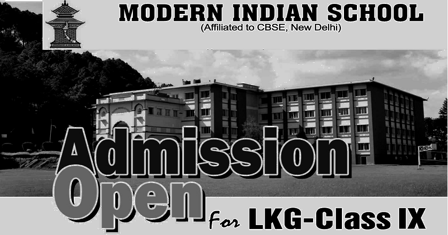 Modern Indian School Admission Open from LKG to IX