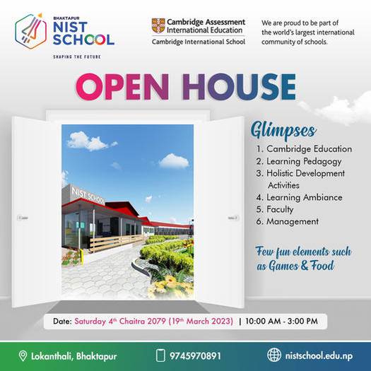 NIST School Bhaktapur to Host Open House Event 2023