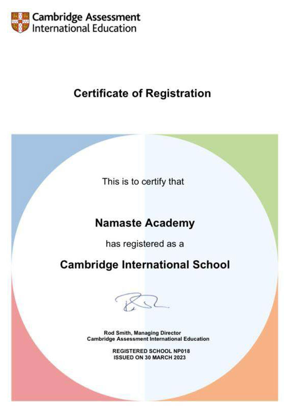 Namaste Academy Becomes First Certified Cambridge International School Outside Kathmandu