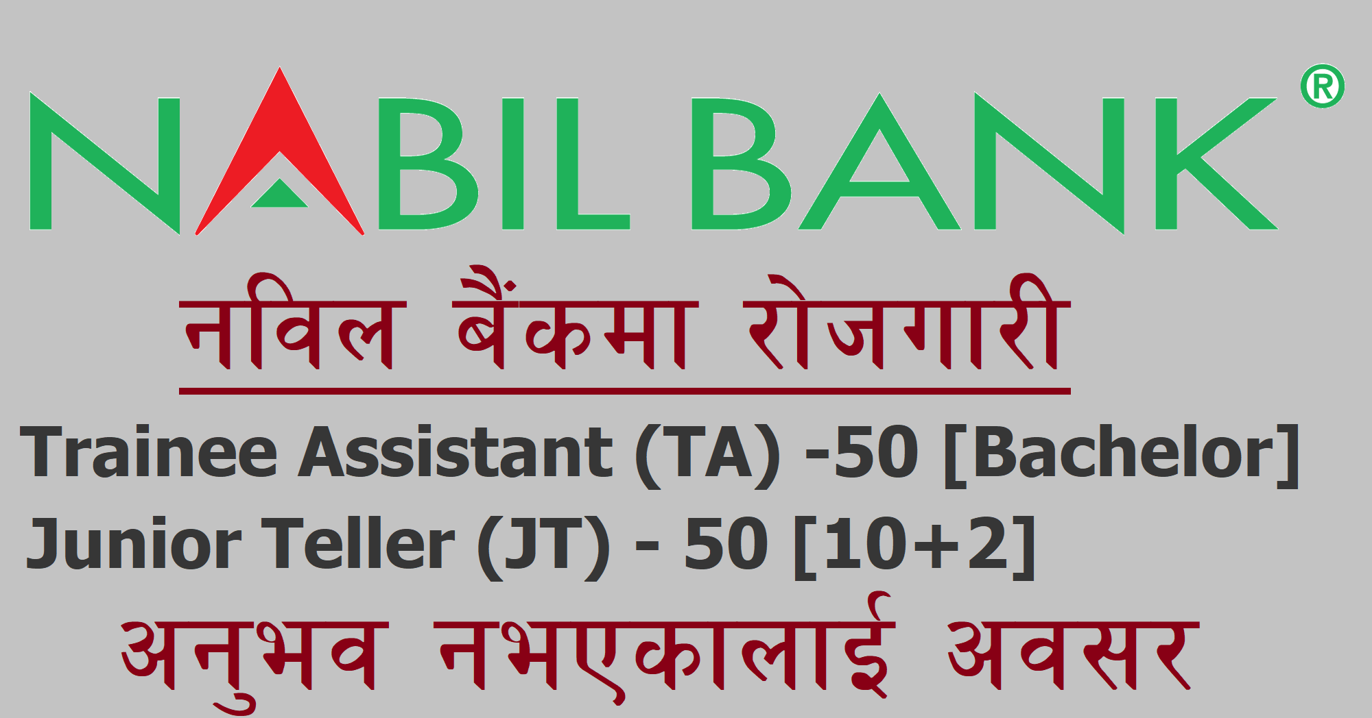 nabil bank vacancy JT TA