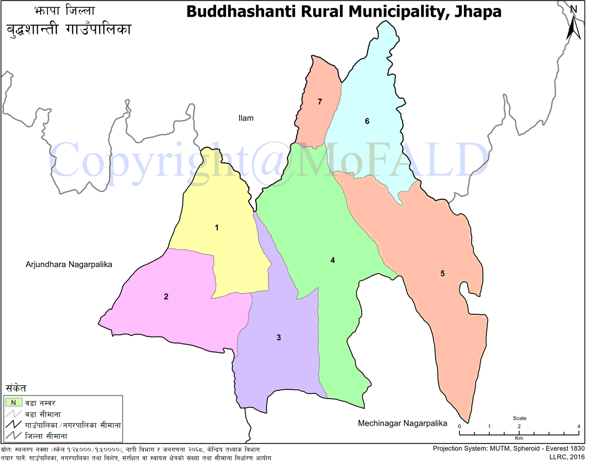 Buddhashanti Rural Municipality Jhapa Map