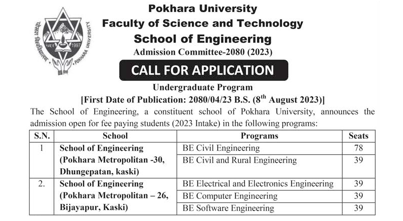 Admission Open Pokhara SoE