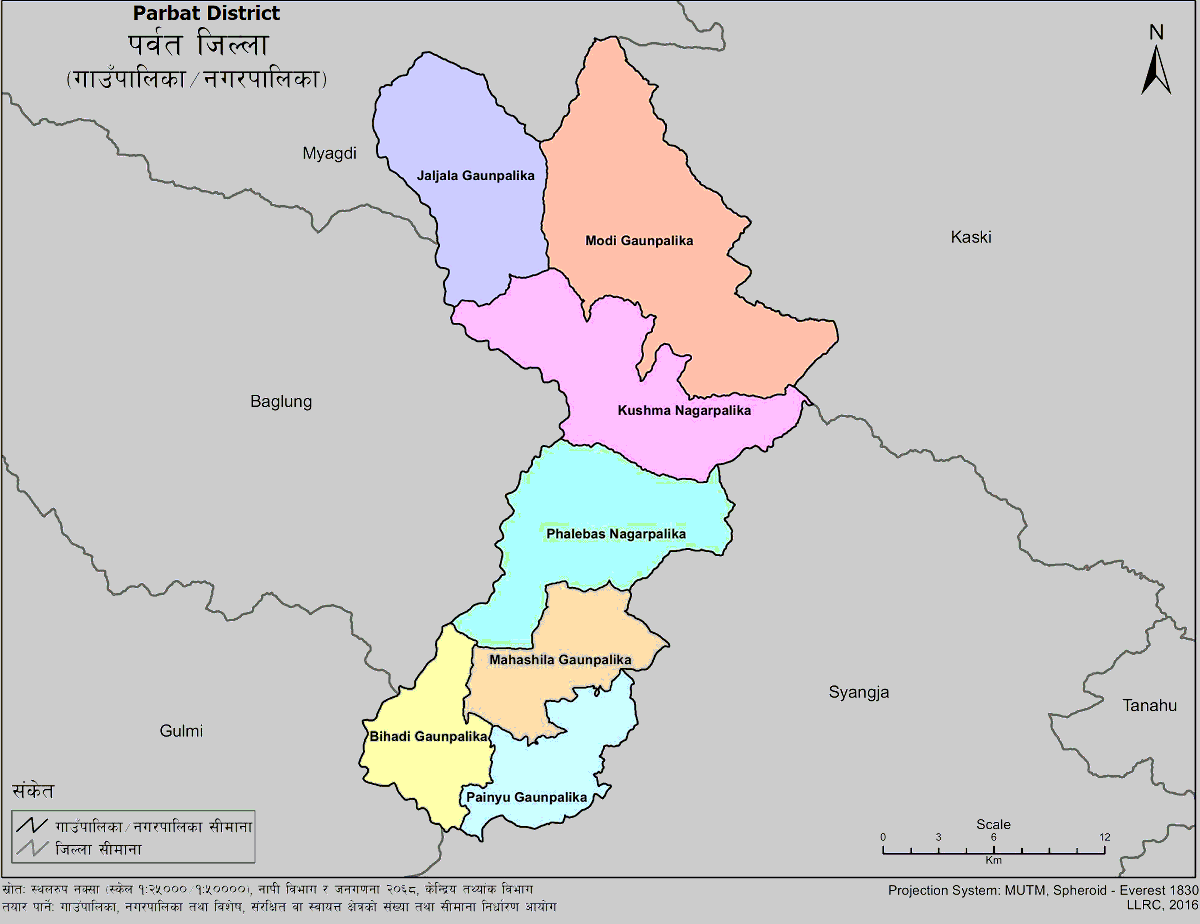 Parbat District Map