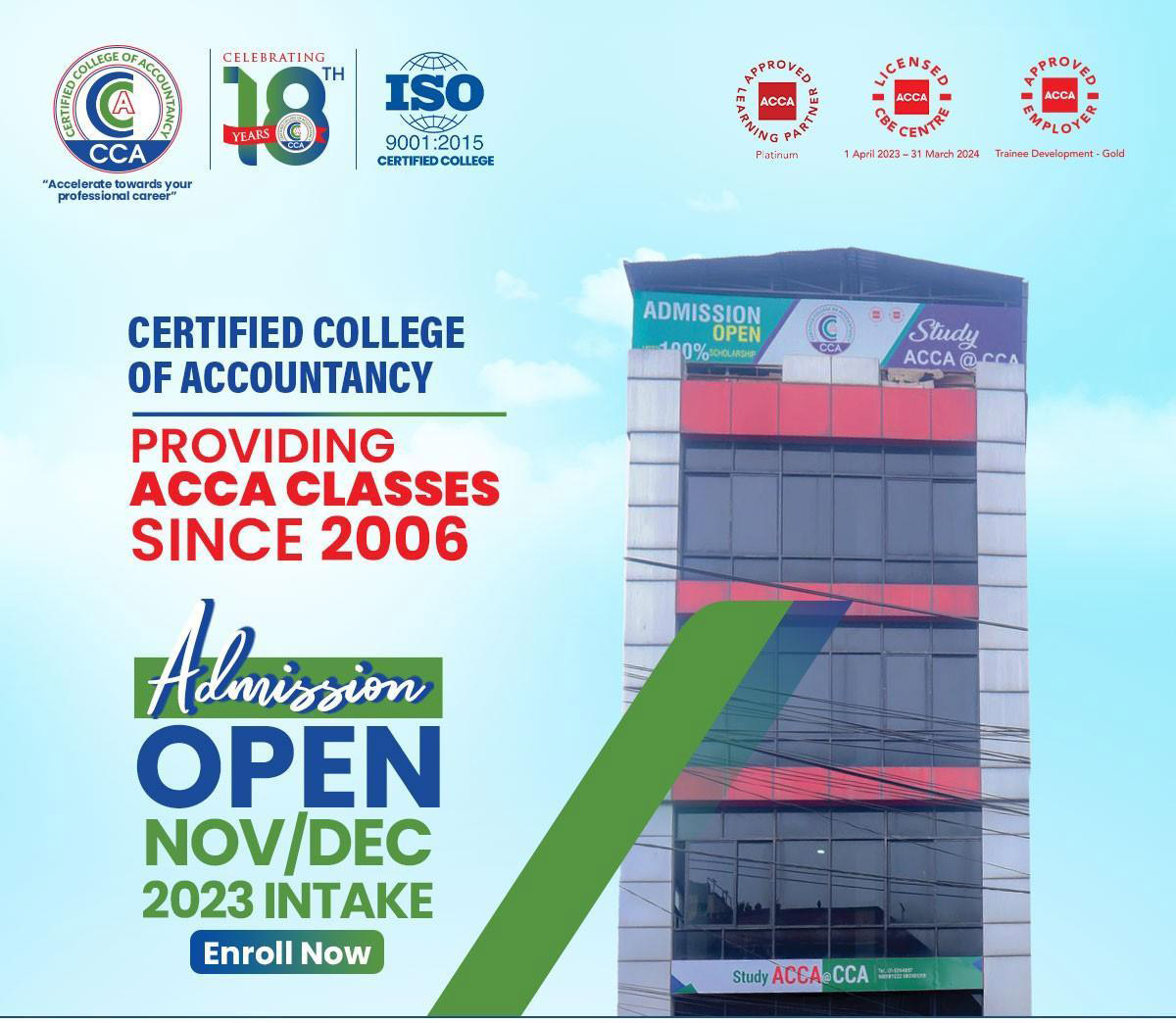 Admission Open For ACCA at the Certified College of Accountancy