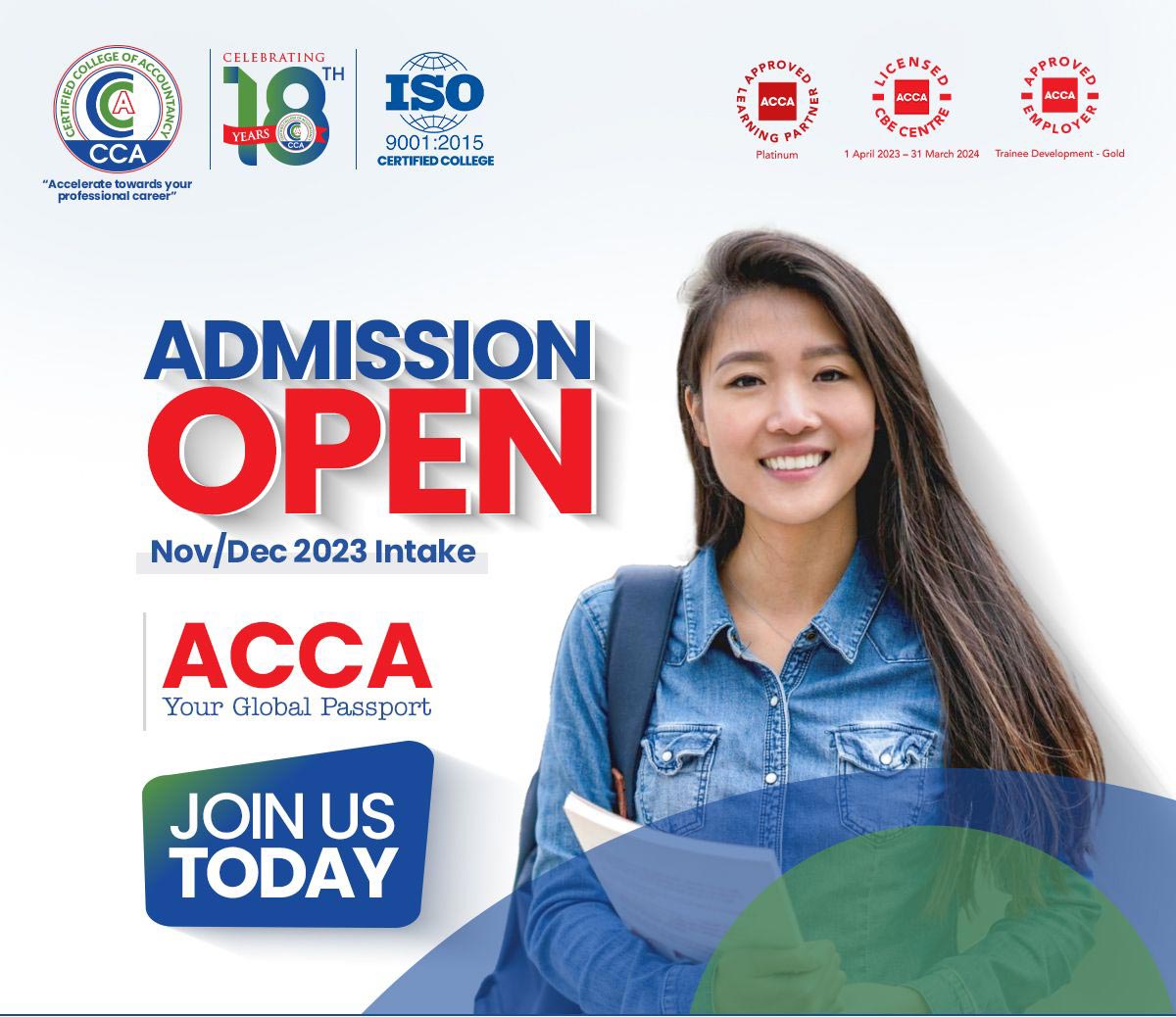 CCA Admission Open for ACCA Nov Dec 2023