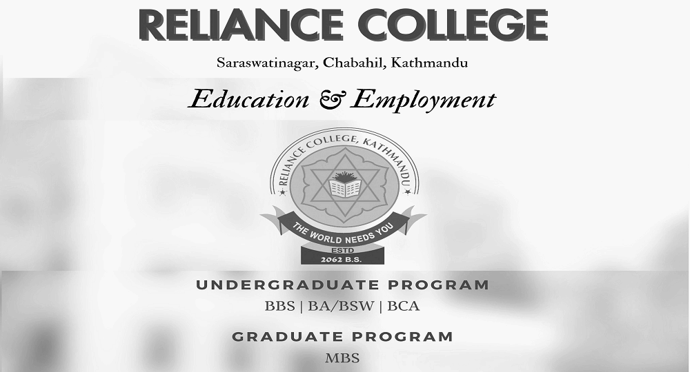 BBS, BCA, BASW, MBS Admission open at Reliance College