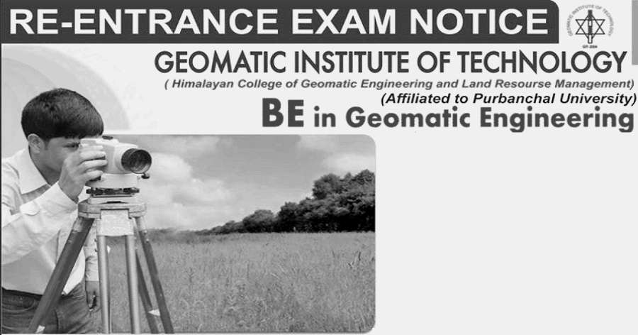 BE in Geomatics Engineering Re-Entrance Exam Notice