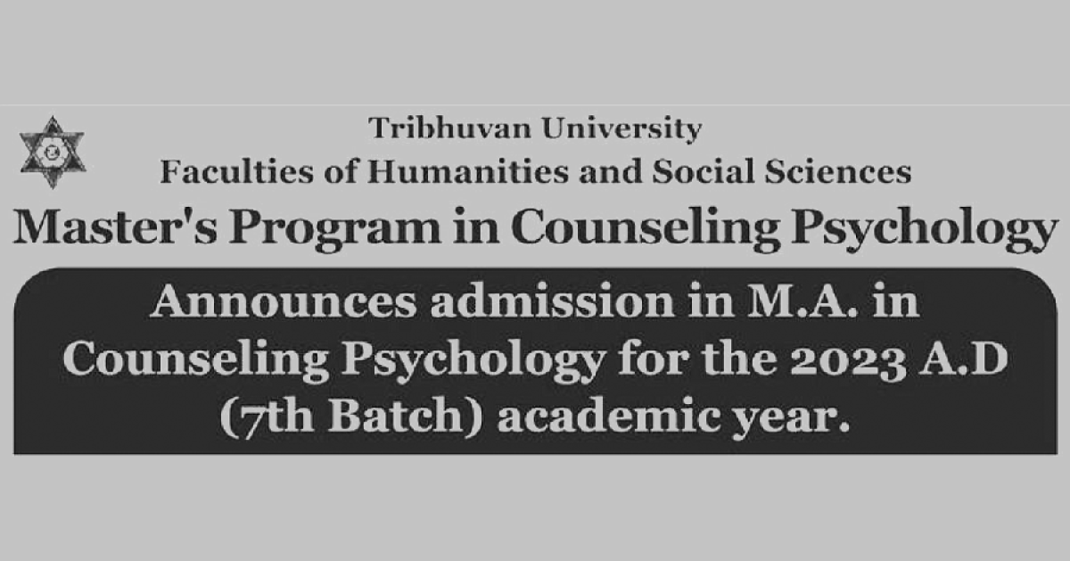 MA in Counseling Psychology Admission Open 2023 at Tribhuvan University
