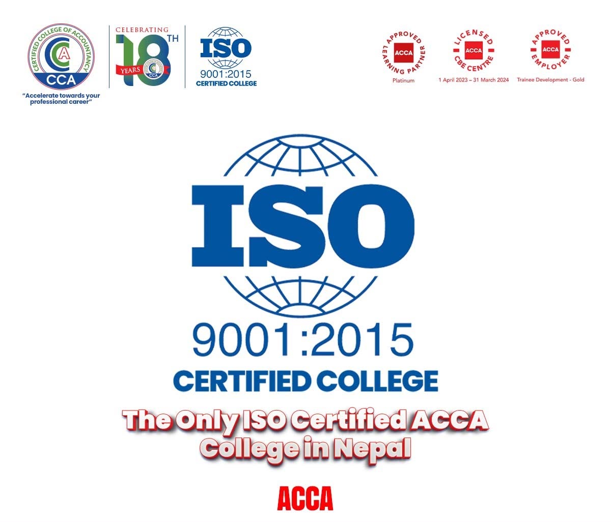CCA Pioneering Excellence as the First ISO-Certified ACCA College in Nepal