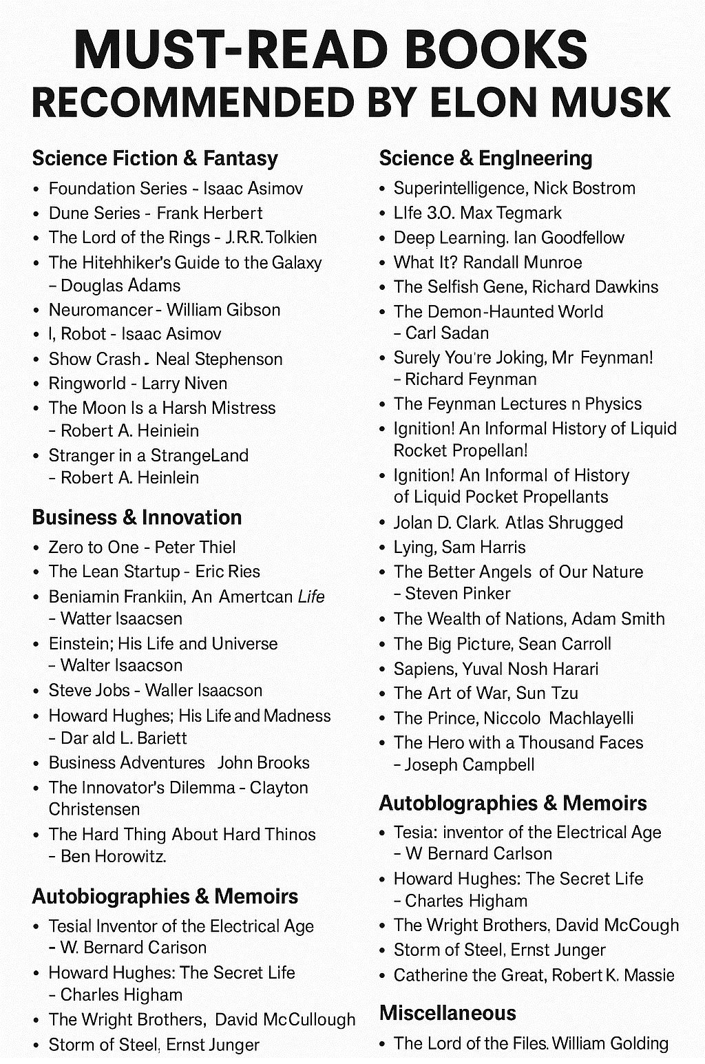 Must-Read Books Recommended by Elon Musk 