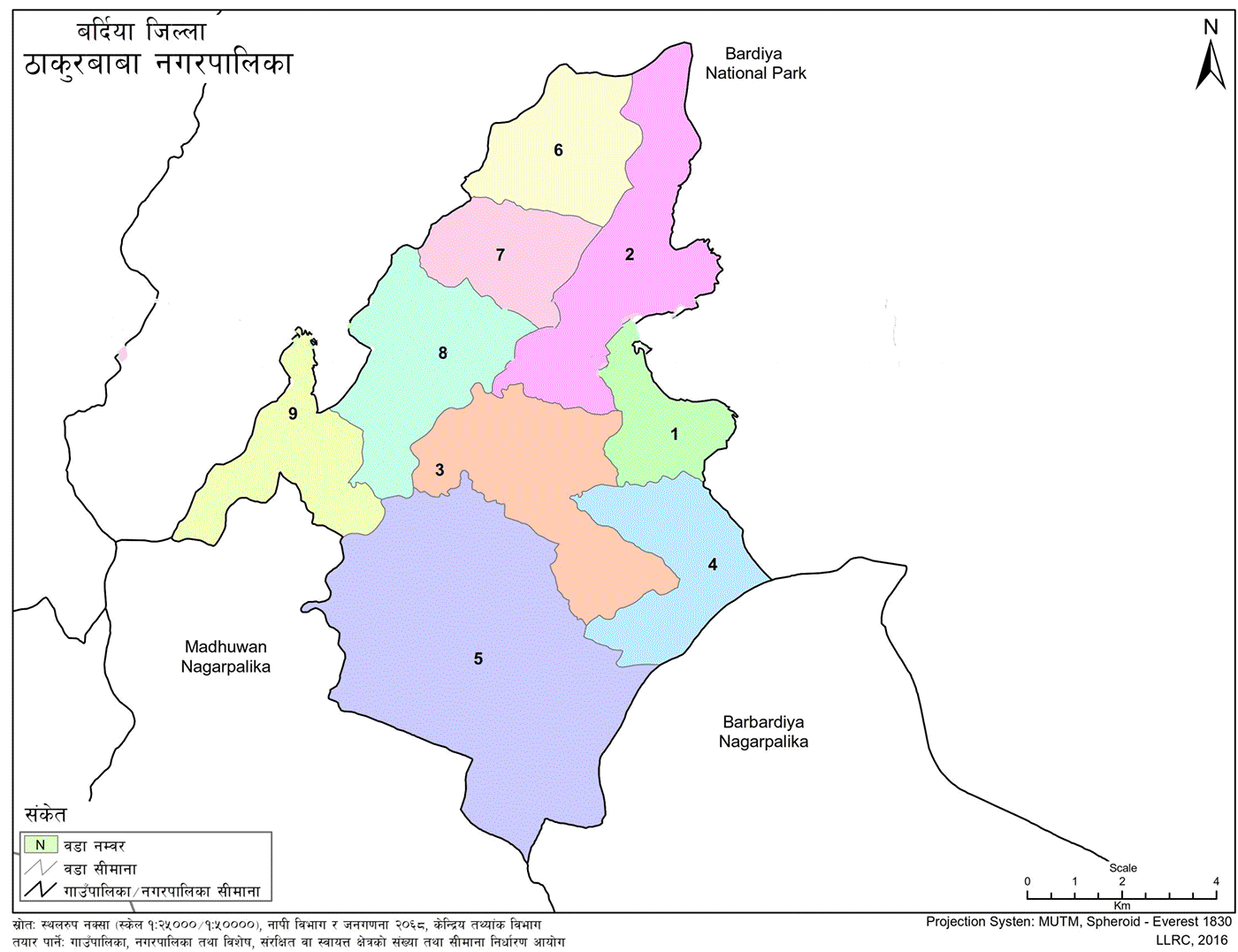 Thakurbaba Municipality Geographical Map 