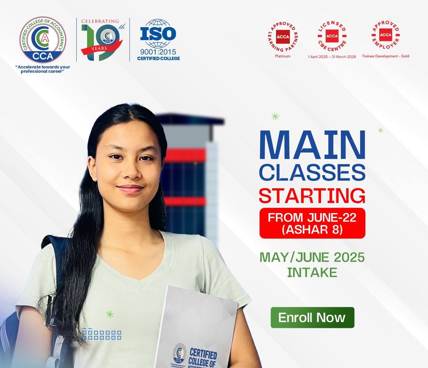 ACCA Main Classes Begin June 22 at CCA