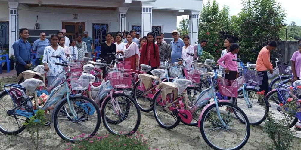 Bicycles Distributed to Underprivileged Girls in Bardiya