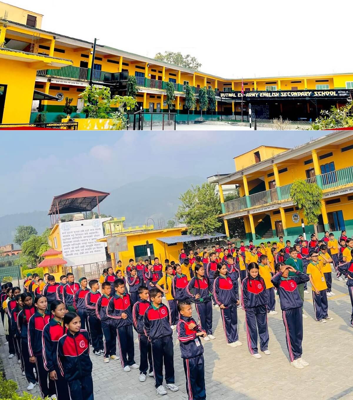 Butwal Ex-Army Secondary Schoo Butwal, Building and Students 