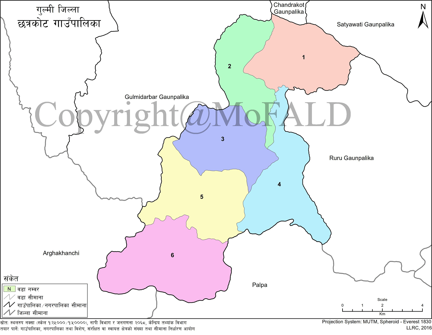 Chhatrakot Rural Municipality, Gulmi, Map 