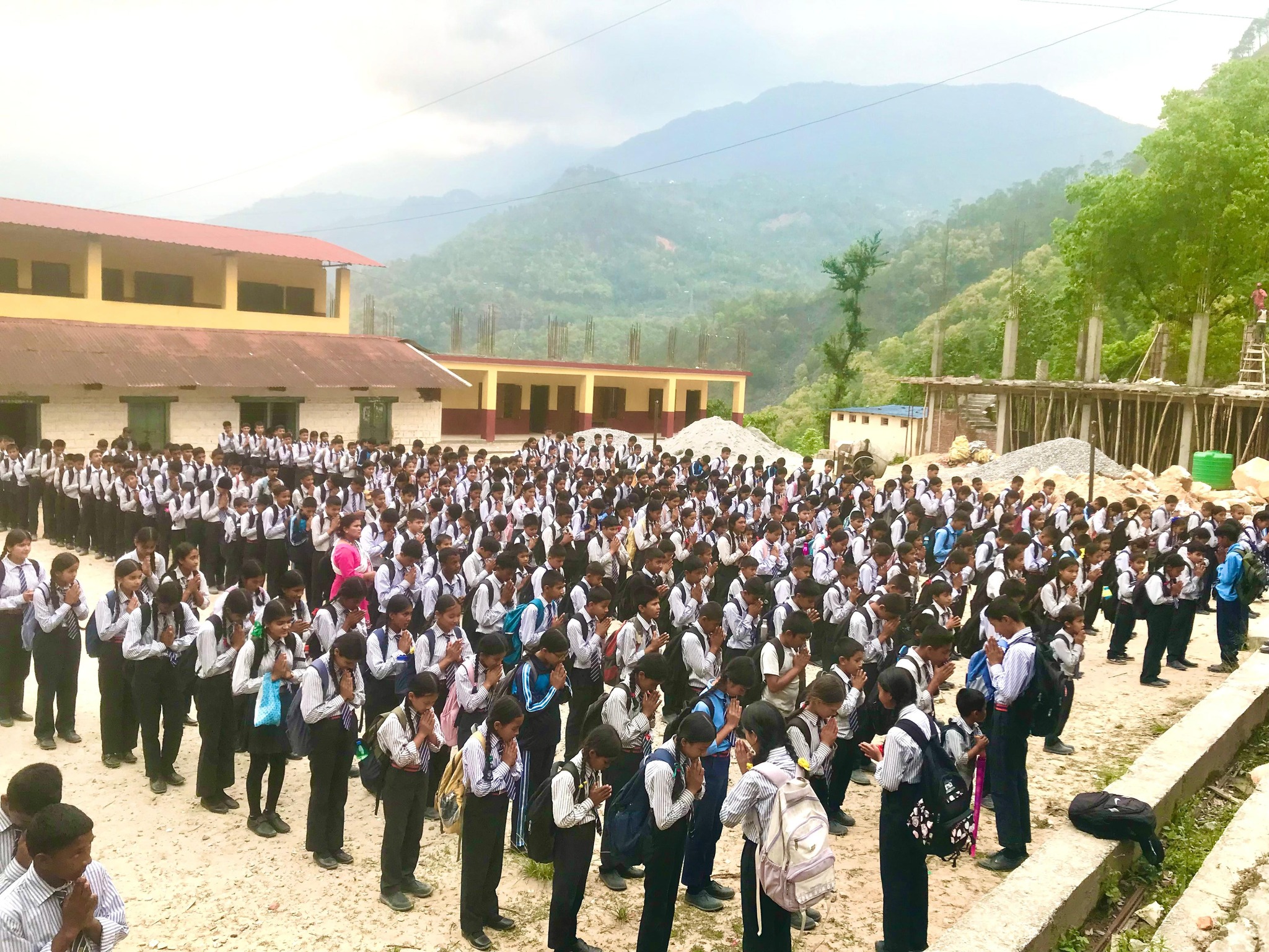 Nava Jagrit Secondary School, Parbat Evening Assembly 