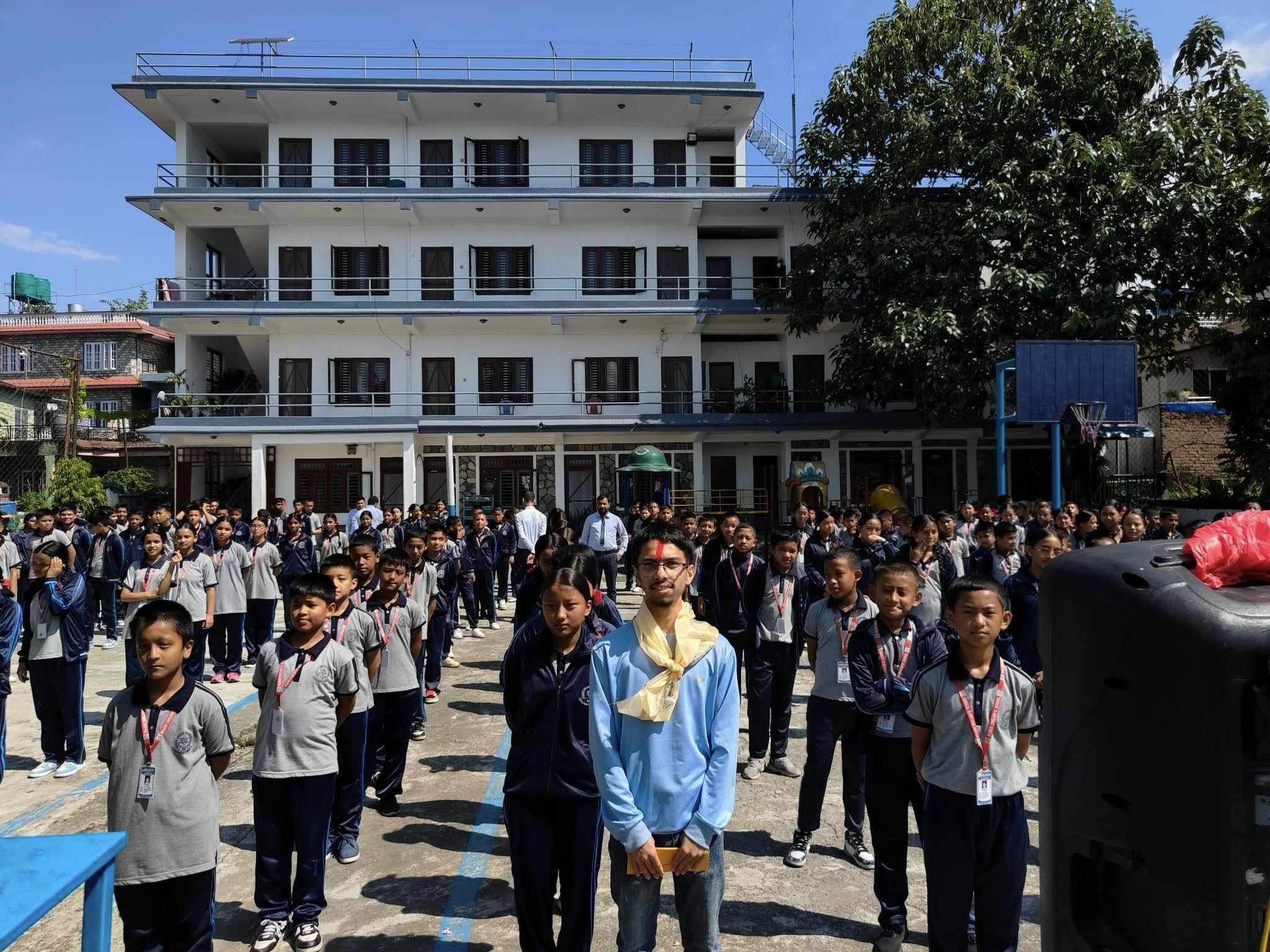 Nilgiri English Boarding School, Pokhara Morning Assembly 