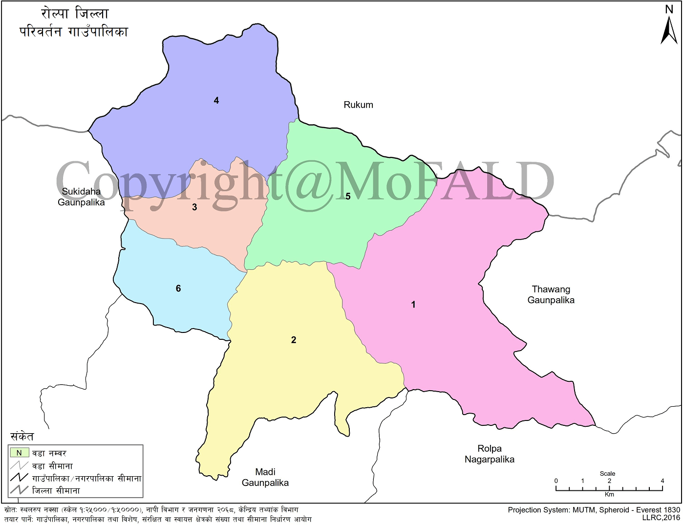 Paribartan Rural Municipality, Rolpa, Map 
