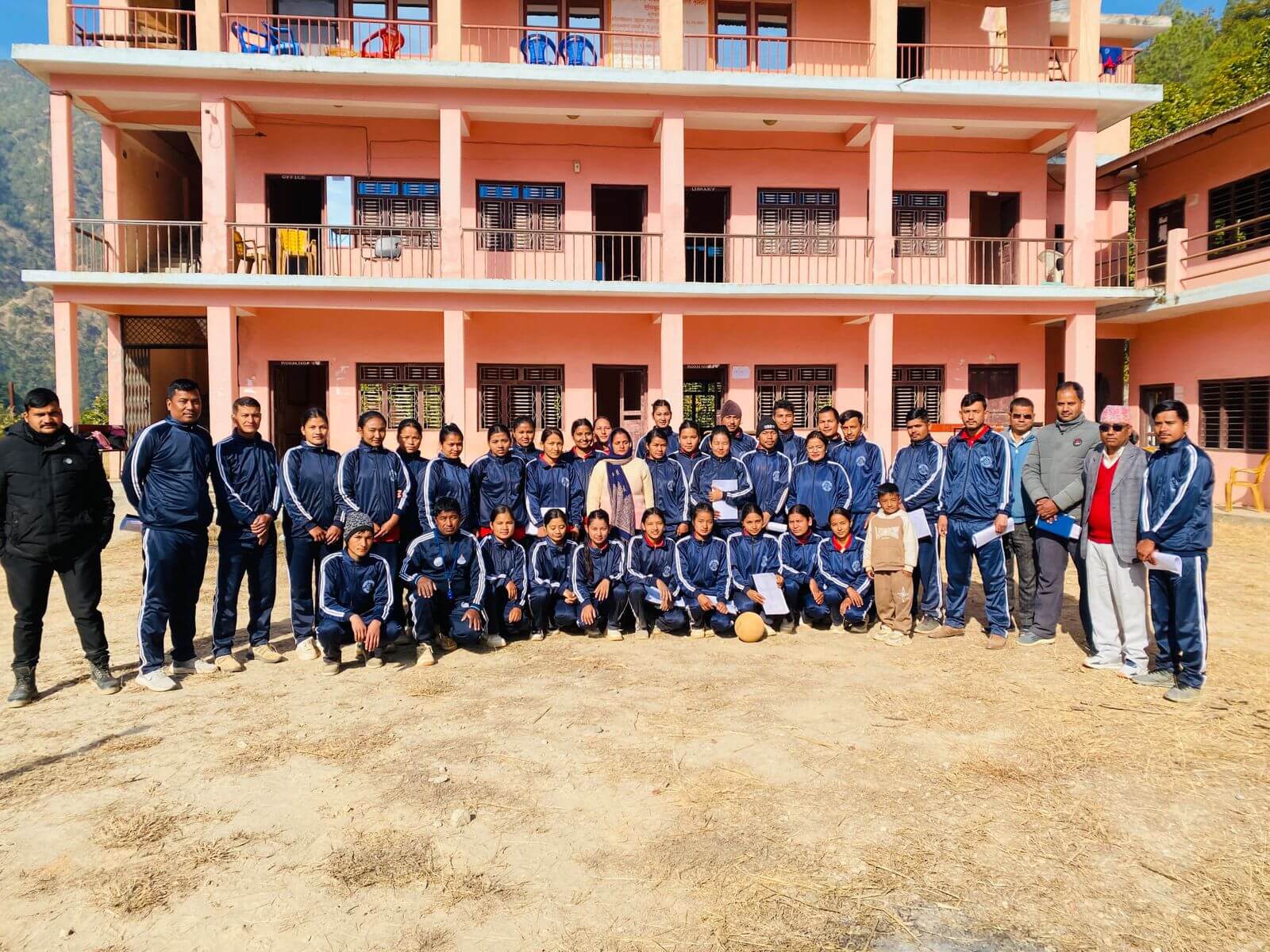 Sharada Campus Salyan Building and Students 