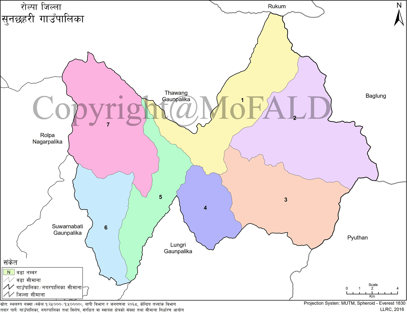 Sunchhahari Rural Municipality, Rolpa, Map 