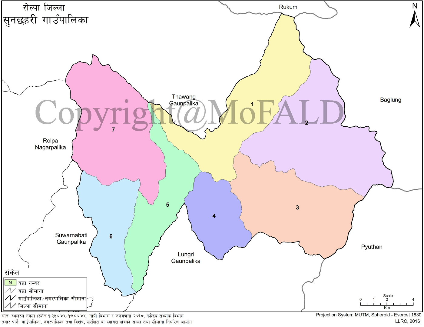 Sunil Smriti Rural Municipality, Rolpa, Map 