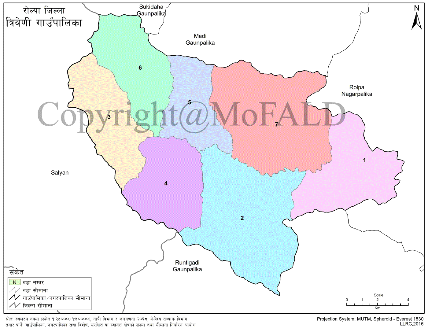 Triveni Rural Municipality, Rolpa, Map 