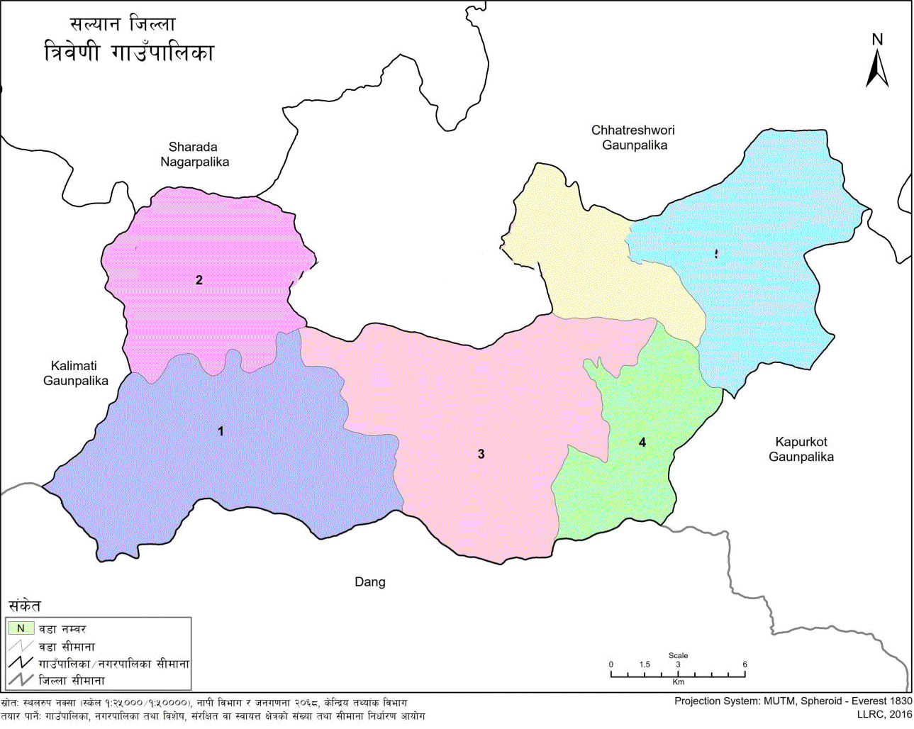Triveni Rural Municipality Salyan Geographical Map 