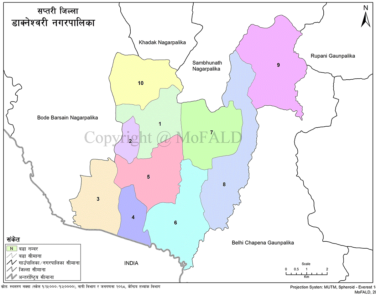 Dakneshwori Municipality Geographical Map 