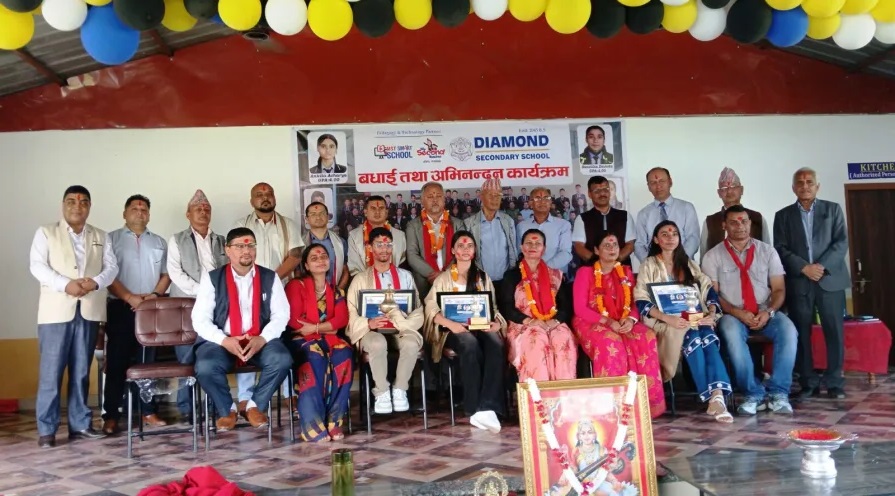 Diamond Secondary School Honors SEE Toppers in Pokhara