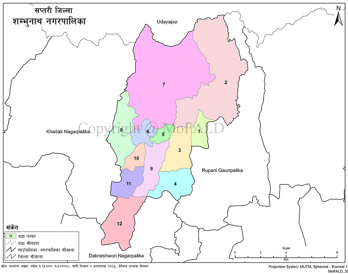 Shambhunath Municipality Geographical Map 