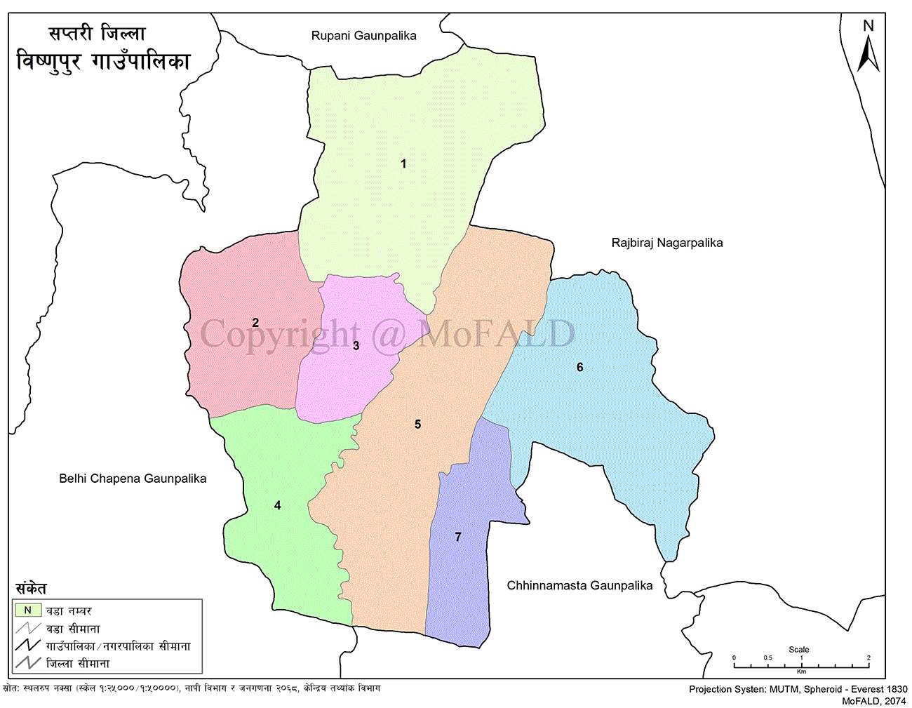 Bishnupur Rural Municipality Geographical Map 
