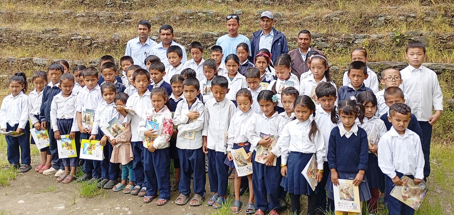 Social Worker Distributes Educational Materials in Taplejung