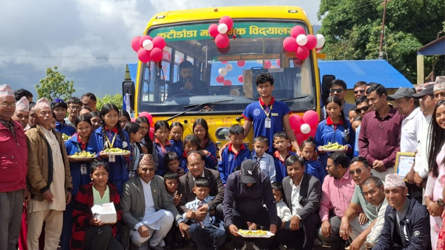 Kutidanda Secondary School Dolakha Starts Bus Service 