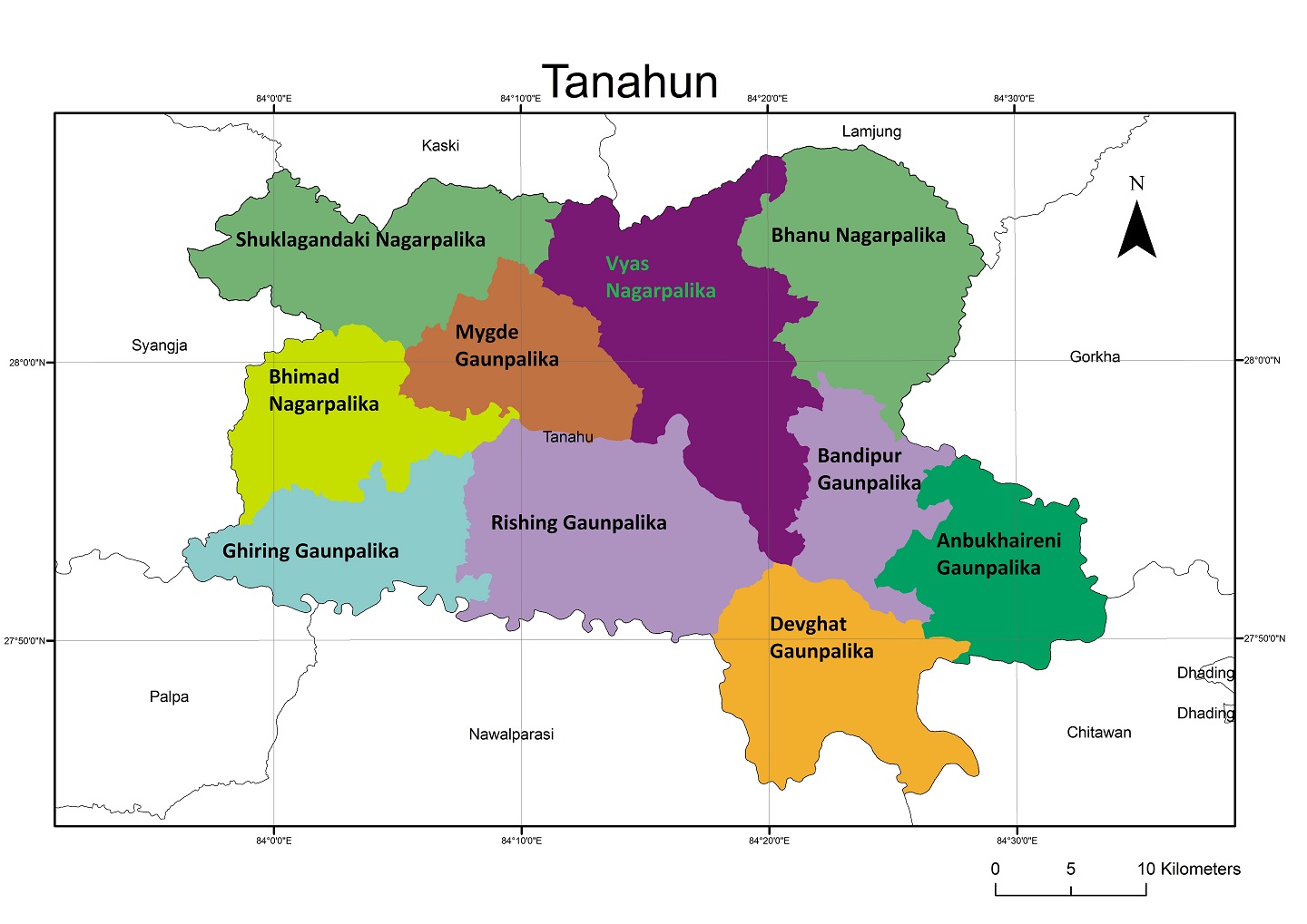 Tanahun District Map