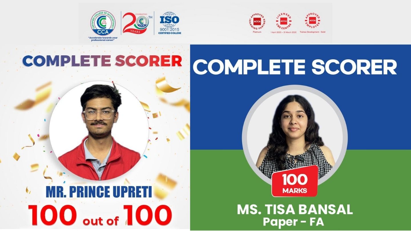 Two CCA Students Score 100 in First ACCA Paper 