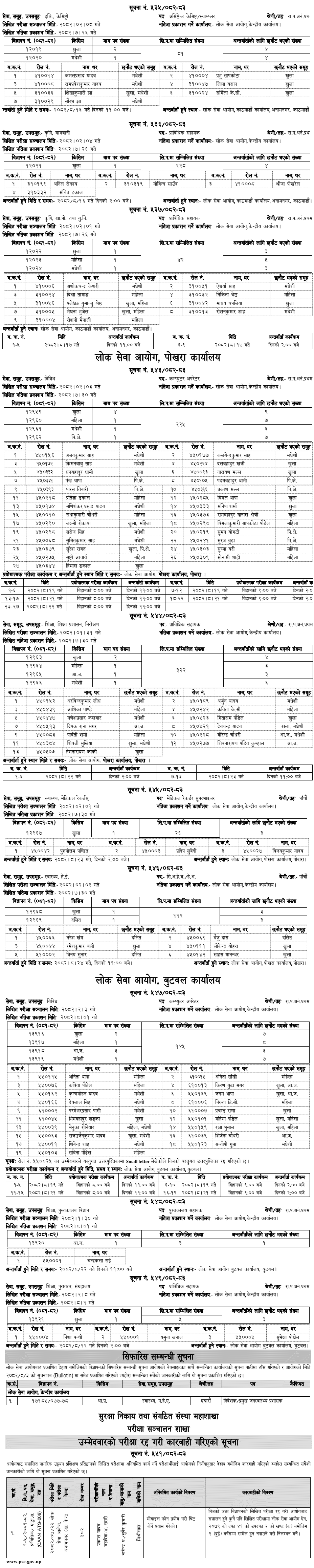 Lok Sewa Aayog Weekly Notices 2082 Mangsir 3-1 