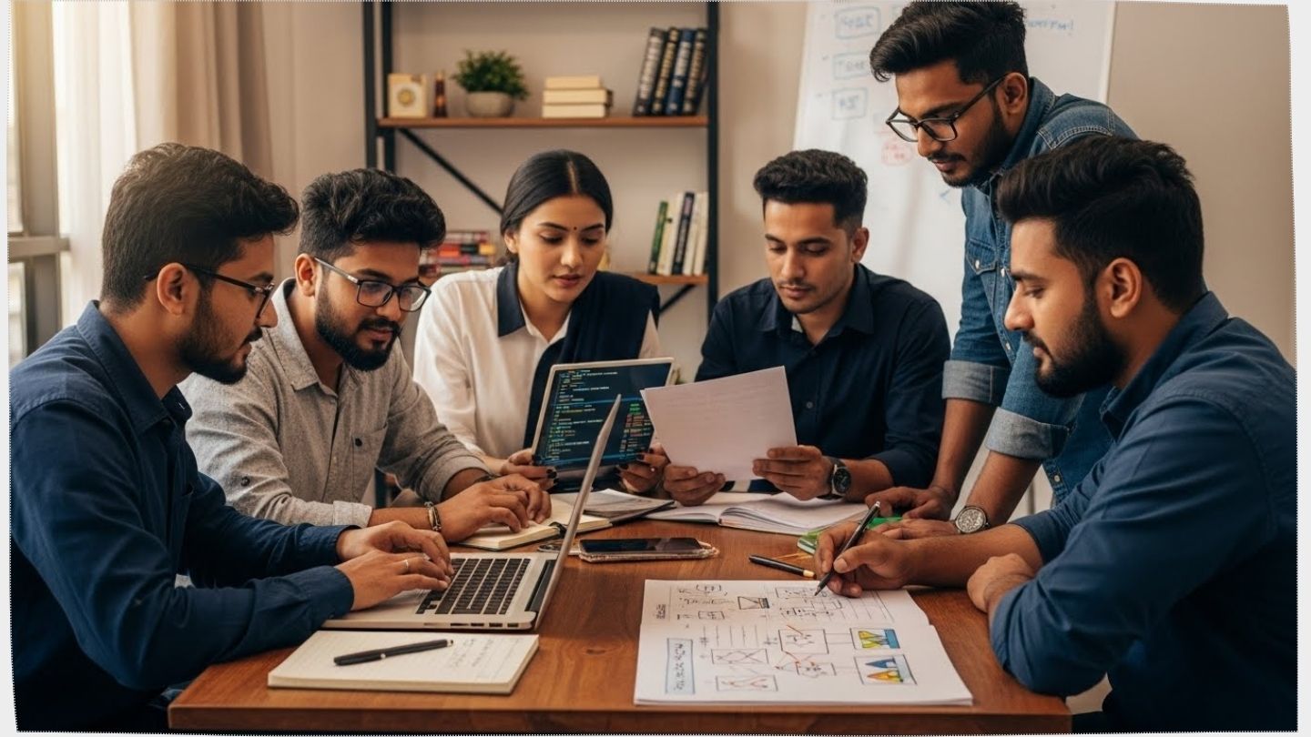 Nepali Youth Working in a Group