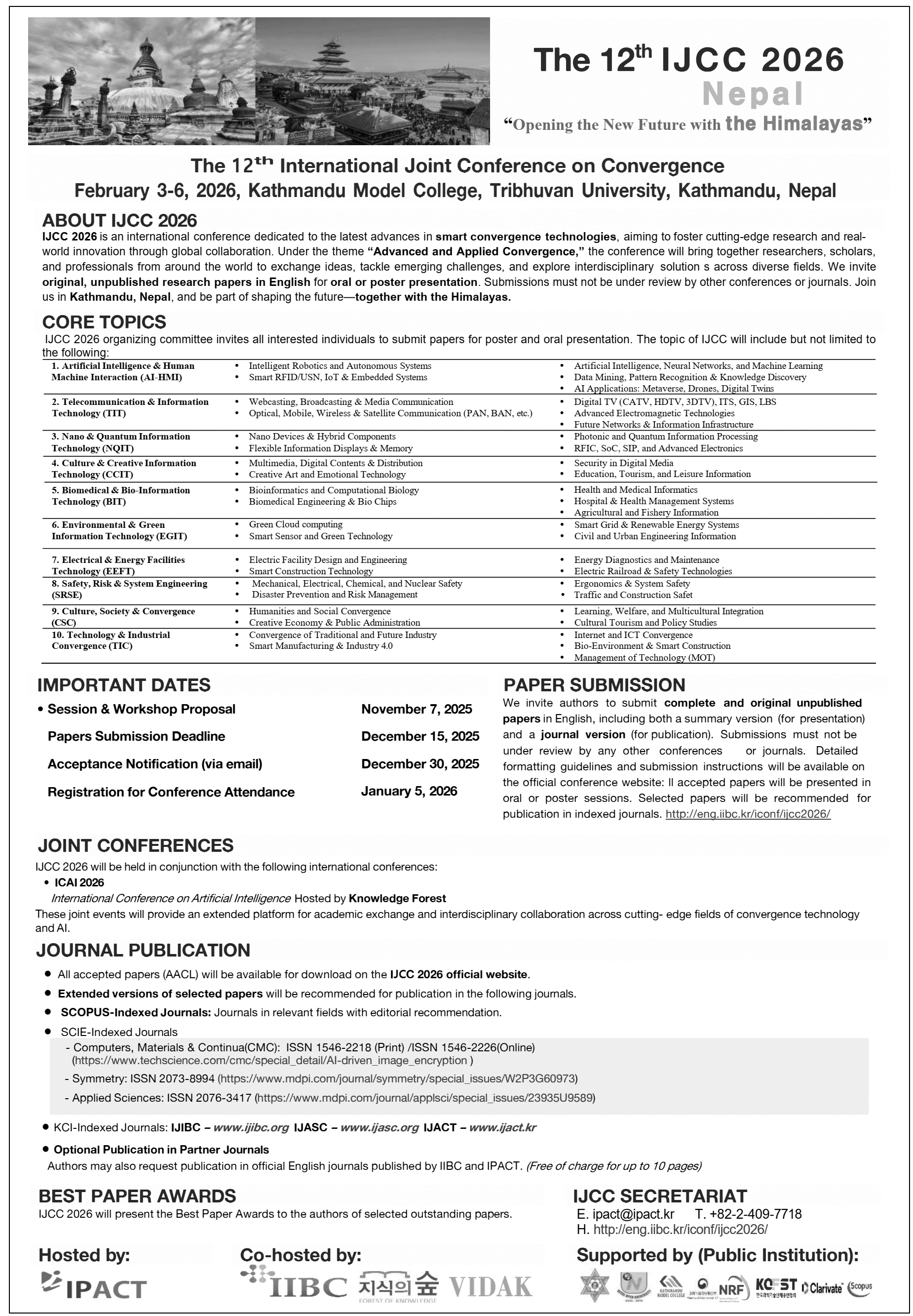 12th International Joint Conference on Convergence at KMC 