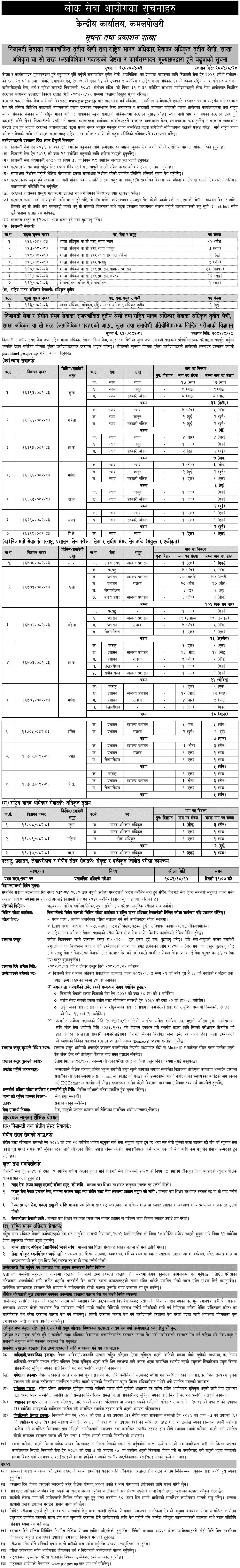 Lok Sewa Aayog Sakha Adhikrit (Section Officer) Vacancy 2082