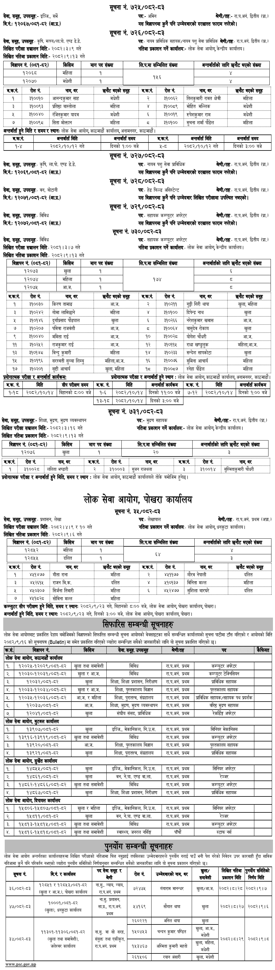 Lok Sewa Aayog Weekly Notices 2082 Poush 16-1