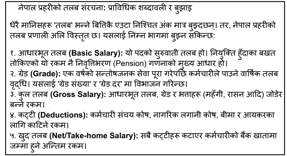 Nepal Police Salary Structure Key Terms and Understanding