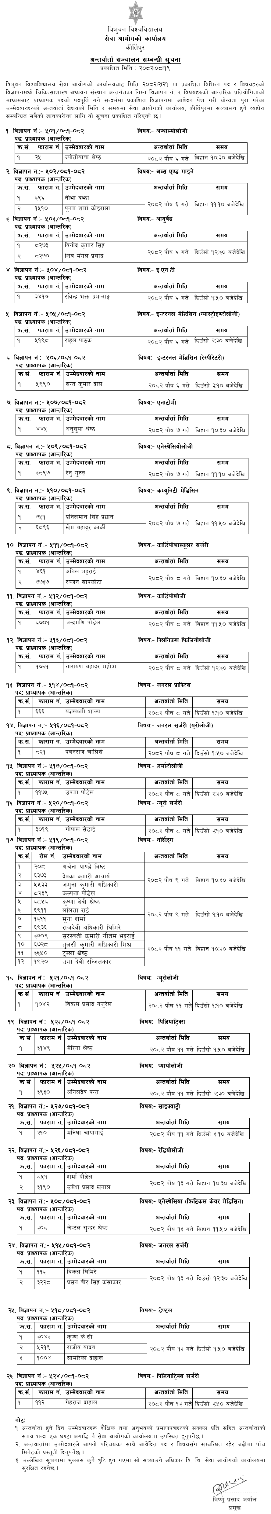 TU IOM Professor Internal Interview Notice 2082
