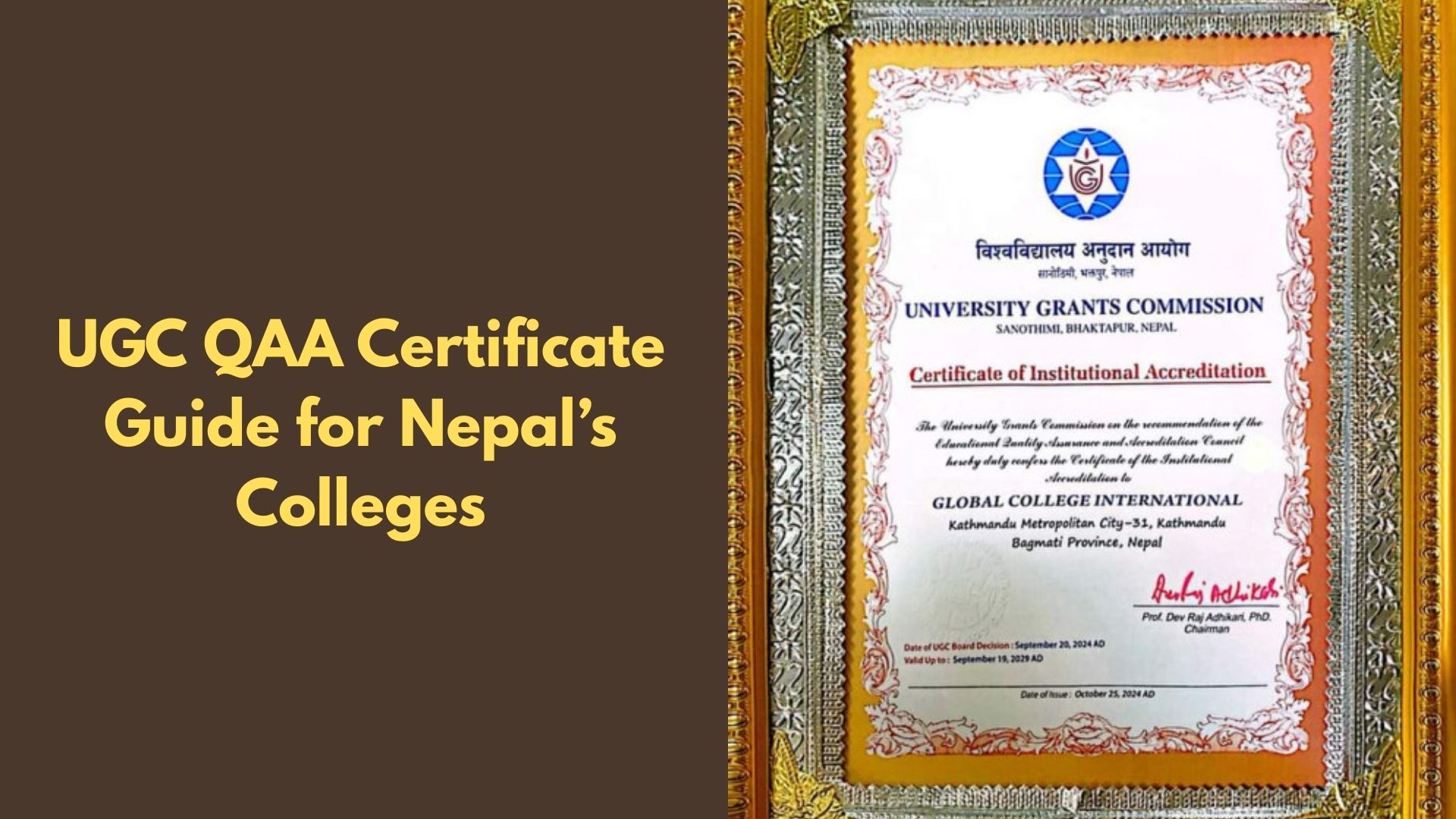 UGC QAA Certificate Guide for Nepal College