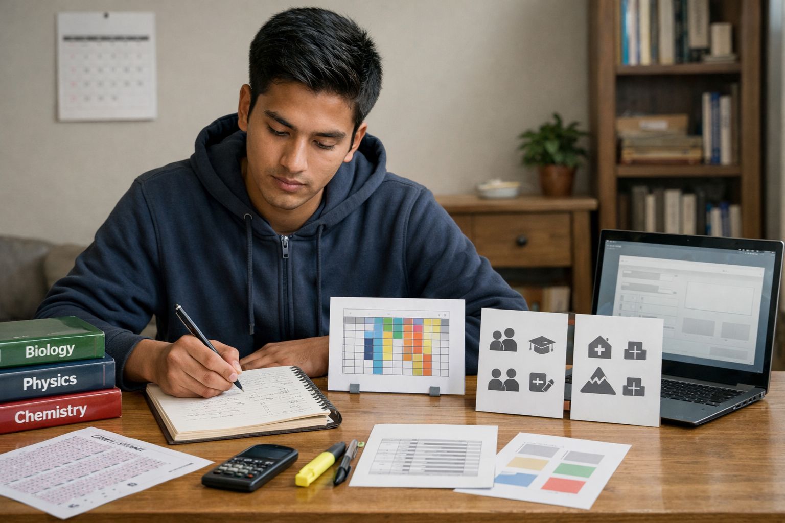Focused student preparing for exams 