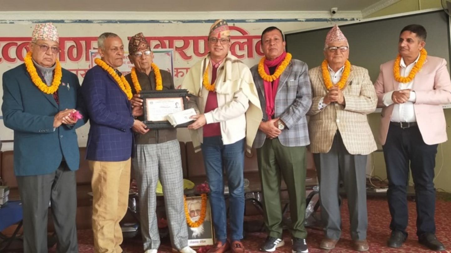 Jeeva Lamichhane Honored with Saraswat Ratna Award 2081 