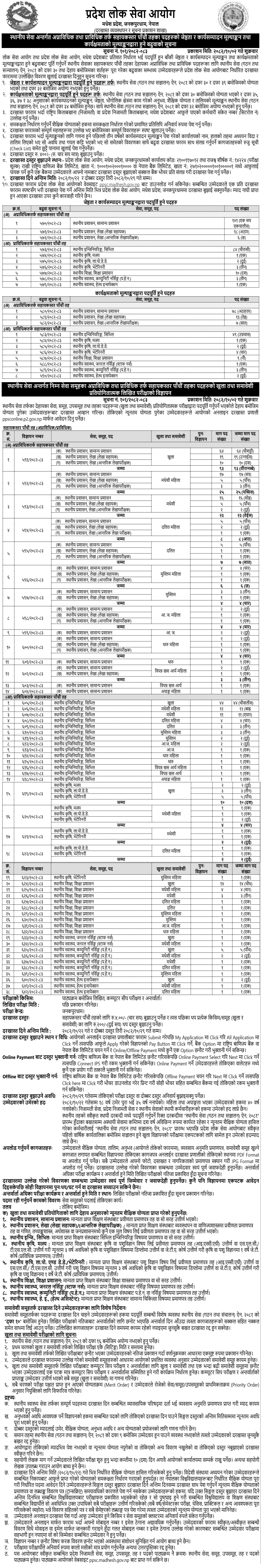 Madhesh Pradesh Lok Sewa Aayog 5th Level Assistant Vacancy 2082